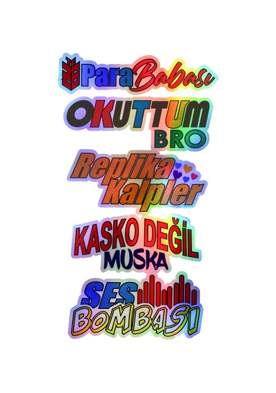 Para Babası Okuttunmu Bro Replika Kalpler Kasko Değil Muska Yazılı Hologram Efektli Arka Cam Stickeri 30x20cm Renk