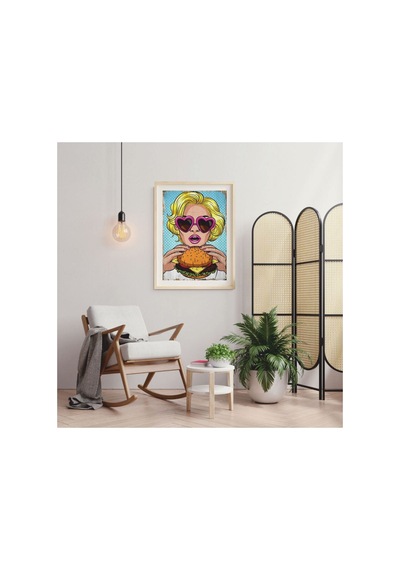 Poster Ahşap Çerçeveli Oturma Odası Salon Mutfak Dekoratif Tablo Çok Renkli - 812290529 Çok Renkli