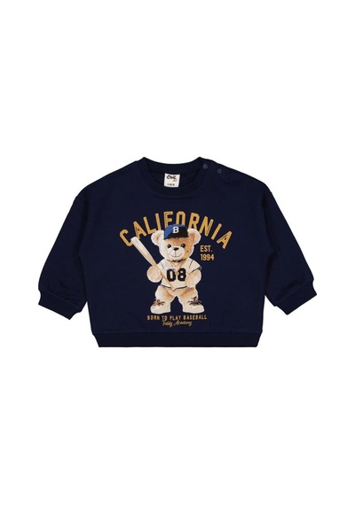 Civil Baby Teddy Bear Baskılı 6-18 Ay Sweatshirt Lacivert