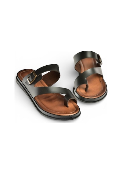 Fox Shoes U390959503 Siyah Hakiki Deri Kadın Terlik Siyah