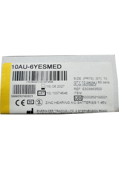 Yesmed Extra Power 10 No Kulaklık Pili 10paketx6adet 60adet Pil