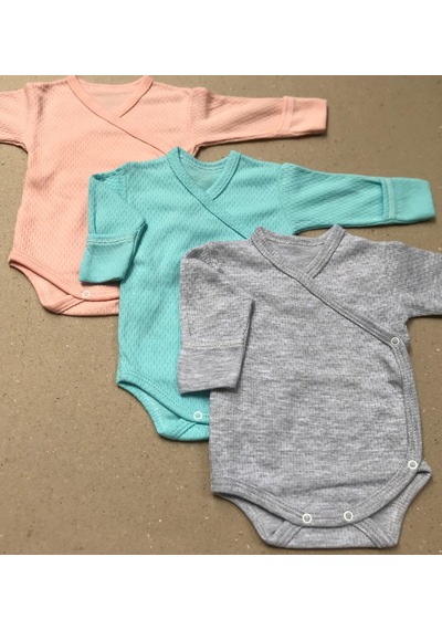 Özdemirli Bebe Özdemirlitekstil Bebelino Çıtçıtlı Kruvaze Badi (3 Lü Paket) Çok Renkli