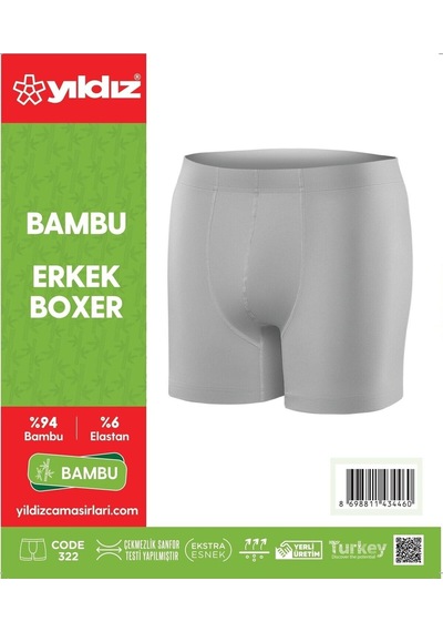 3'Lü Beyaz Bambu Erkek Boxer 320 001