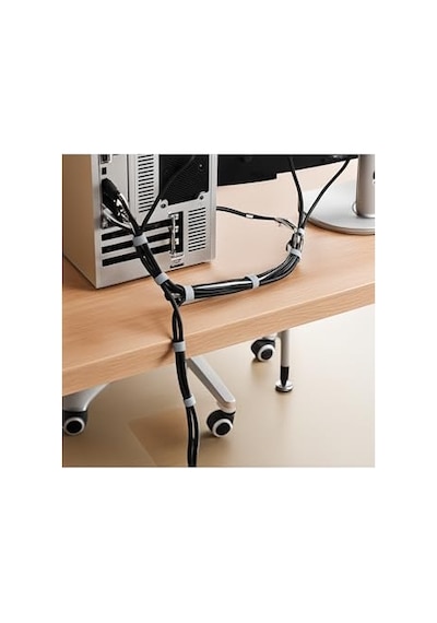 Busstier Yapışkanlı Cırt Cırt Kablo Düzenleyici 5 Metre Kablo Düzenleme Organizer Bant Ev Ofis Ve Araç İçin Pratik Çözüm