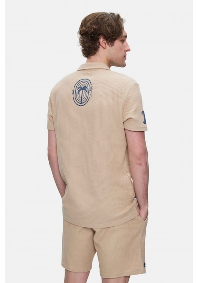Ucla Russel Kahve Polo Yaka Baskılı Standard Fit Erkek Tshirt Kahve