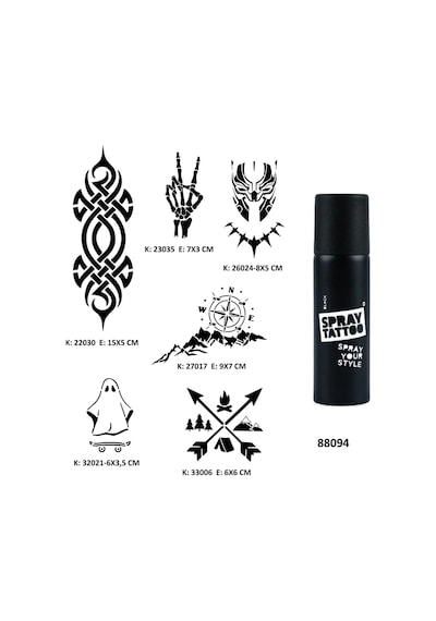 Fantastik Modeller Spray Tattoo Geçici Dövme Seti Dark Sprey