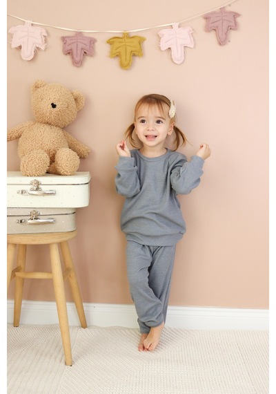 MiaBaby Kaşkorse Mevsimlik Pijama Takım gri