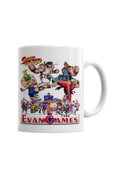 Street Fighter Evan Games 1988 Kupa Bardak Porselen Karışık