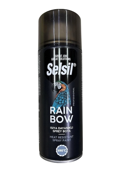 Selsil Rainbow Akrilik Sprey Boya 690 Derece Isıya Dayanıklı Siyah