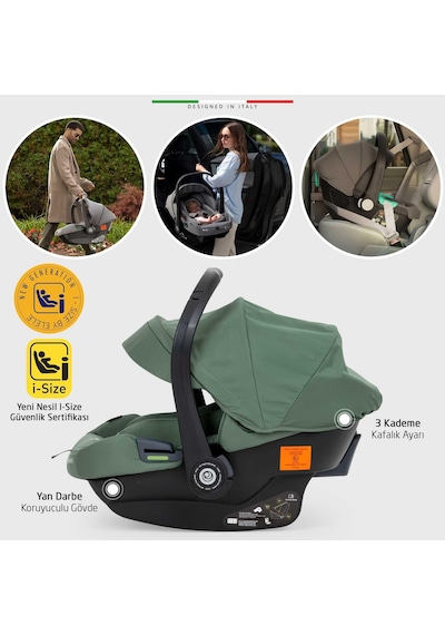 Elele Cabina Kabin Tipi Travel Sistem Bebek Arabası Yeşil