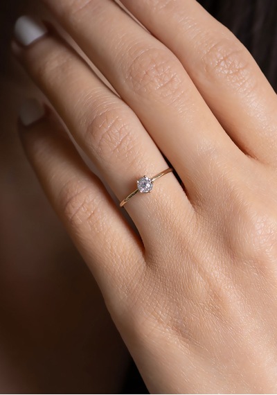 14 Ayar Altın Tektaşlı Yüzük 1,6 Cm Sarı Altın