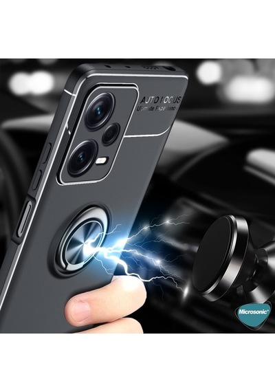 Microsonic Xiaomi Redmi Note 12 Kılıf Kickstand Ring Holder