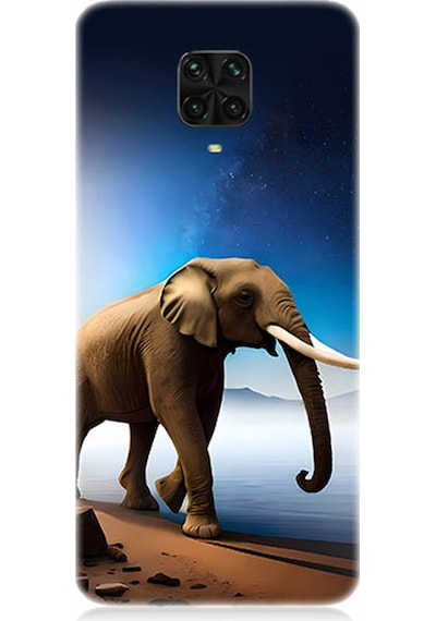 Xiaomi Redmi Note 9 Pro Uyumlu Silikon Kılıf Deniz Gökyüzü Ve Fil