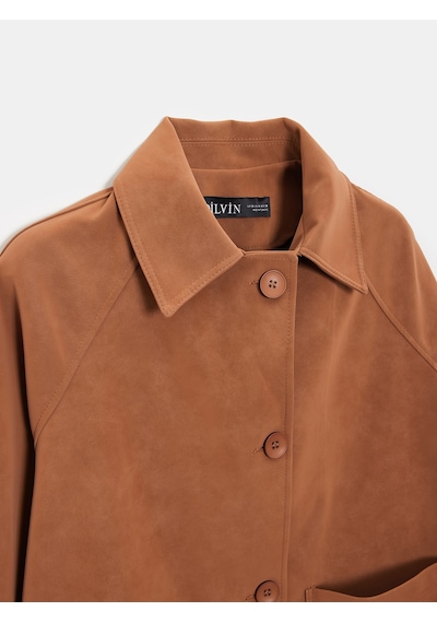 Dilvin 60777 Cepli Süet Ceket-camel Camel