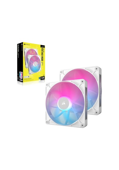 İcue Lınk Rx140 Rgb 140mm Kasa Fanı İkili Paket, İcue Link Hub Dahil - Beyaz Co-9051024-ww