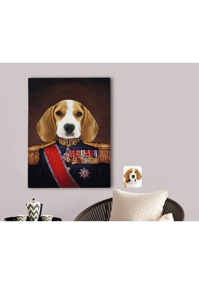 Kişiye Özel Evcil Dost Rönesans Tasarımlı Kanvas Tablo 70X100Cm-4