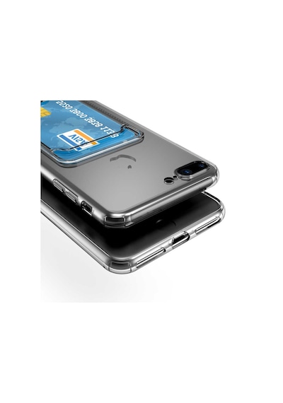 Goocamp Apple iPhone Uyumlu 7 Plus Kılıf Kartlıklı Şeffaf Setra Clear Silikon Kapak - Renksiz Renksiz