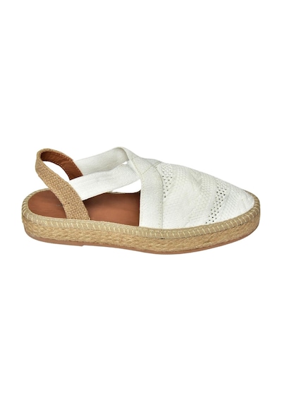 Fox Shoes S404010106 Beyaz Dantel Kumaş Kadın Espadril Sandalet Beyaz