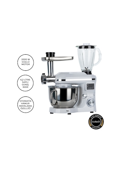 Icotech SM50 2000W 6.2 L Pro Hamur Yoğurma Makinesi