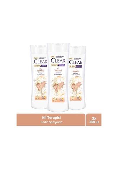 Women Kepeğe Karşı Etkili Şampuan Kil Terapisi 350 Ml X3