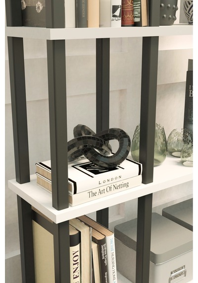Mirada 4 Katlı Modern Kitaplık Dekoratif Çok Amaçlı Kitaplık Ve Organizer Çok Raflı Düzenleyici - Beyaz Beyaz Mirada 4 Katlı Modern Kitaplık Dekoratif Çok Amaçlı Kitaplık Ve Organizer Çok Raflı Düzenleyici - Beyaz Beyaz
