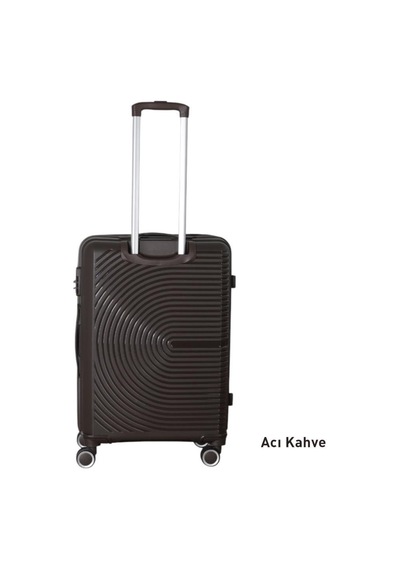 Mçs Bavul Büyük Ve Orta 2li Set Kırılmaz Silikon Valiz V374 Acıkahve Kahverengi
