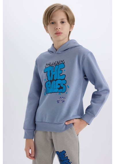 DeFacto Erkek Çocuk Kapüşonlu Baskılı Sweatshirt D4354A8NSBE572