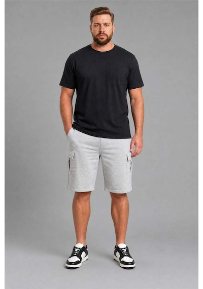 Defacto Relax Fıt Düz Paça Sweatshirt Kumaşı Uzun Şort H2058ax26smgr210 Gri-gr210