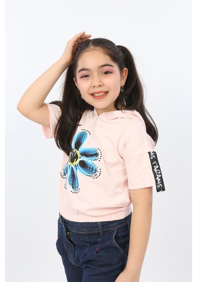 Toontoy Kids Toontoy Kız Çocuk Önü Çiçek Baskılı Tişört Pudra Toontoy Kids Toontoy Kız Çocuk Önü Çiçek Baskılı Tişört Pudra