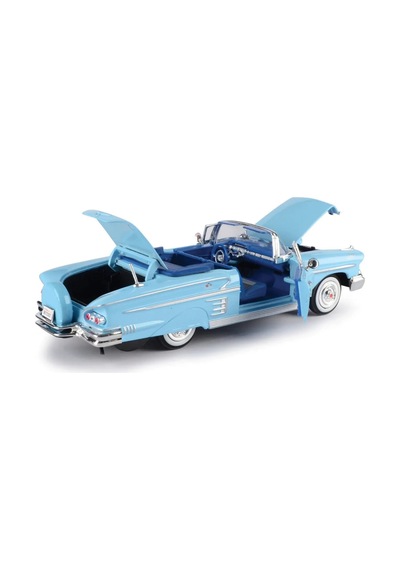 1:24 1958 Chevy Impala Metal Lisanslı Model Araba - Mavi Klasik Koleksiyonluk Çok Renkli