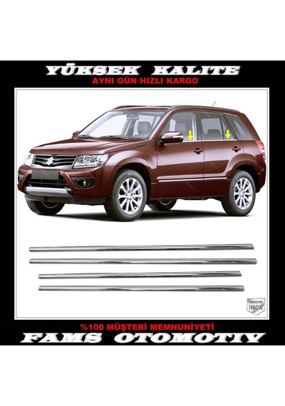 Suzuki Grand Vitara Krom Cam Çıtası 4 Parça 2005-2015 Arası