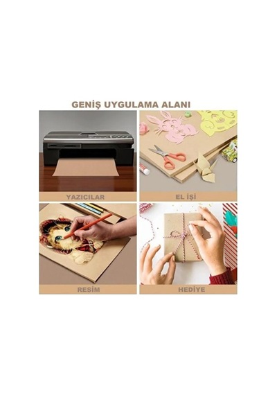 A4 Kraft Kağıdı Kraft Fotokopi Kağıdı Saman Kağıdı- 100 Adet