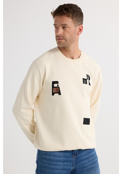 Tudors Erkek Relax Fit Rahat Kesim Pamuklu Lastikli Kol Bisiklet Yaka Baskılı Ekru Sweatshirt-37303 Ekru Tudors Erkek Relax Fit Rahat Kesim Pamuklu Lastikli Kol Bisiklet Yaka Baskılı Ekru Sweatshirt-37303 Ekru