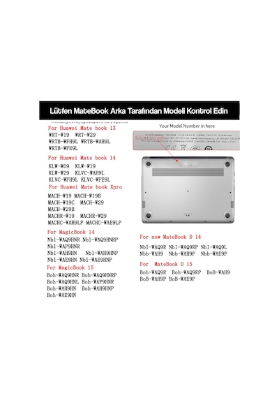 McStorey Kristal EU L-W19P SyncCase Huawei MateBook X ile Uyumlu Kılıf