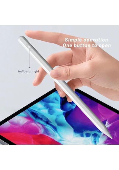 Apple Uyumlu iPad A16 Cip 11 Nesil 2025 Avuç İçi Algılamayan Eğimle Çizim Kalınlığı Değişen Stylus Kalem
