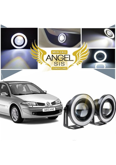 Renault Megane 2 Uyumlu, Universal Mercekli Led Sis Farı, 76mm Beyaz Renk