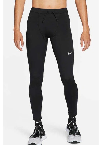 Nike Power Dri-fit Challenger Reflektörlü Tam Buhar Bariyeri Cepli Siyah Erkek Tayt Siyah