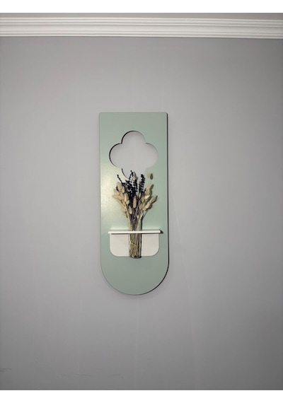 Papatya Ahşap Pilli Ledli İskandinav Tarzı Salon Duvar Rafı Modern Çiçeklik 30 X 80 Cm Çok Renkli