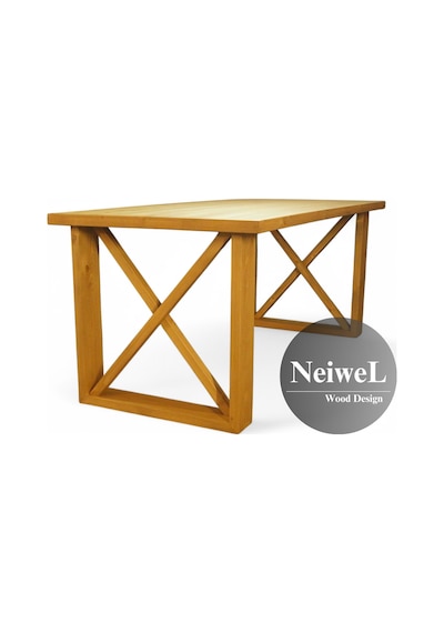 Neiwel Leis Doğal Ahşap Yemek Masası-80-240 Açık Ceviz