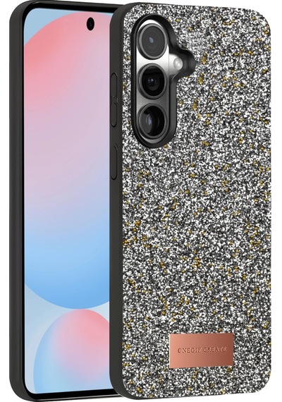 Samsung Uyumlu Galaxy S24 Bright Simli Kapak Altın
