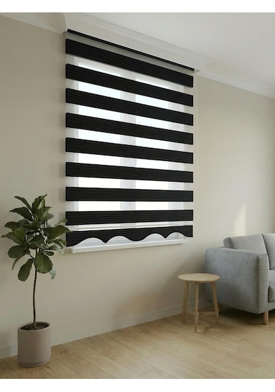 Bbb Pliseli Siyah Stor Zebra Perde Mz486 Siyah