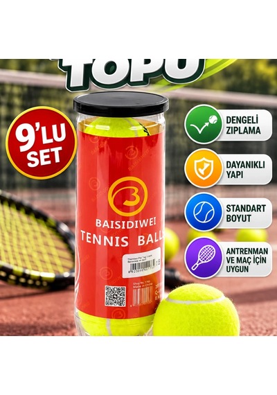 9 Lu Tenis Topu Seti Dengeli Zıplama Ve Dayanıklı Yapı