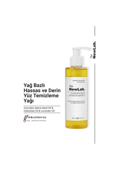 The NewLab Tüm Cilt Tipleri Için Kenevir Tohumu, Calendula Ve Lavanta Özlü Yüz Temizleme Yağı 200 Ml
