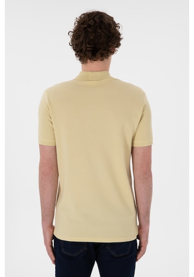 U.S. Polo Assn. Erkek Slim Fit Polo Yaka Açık Haki Basic Tişört 50297984-VR183