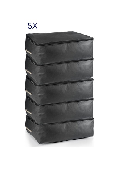 5'li Set 53x44x20 Cm Home Organizer Çekyat & Baza Altı Düzenleyici Hurç Siyah