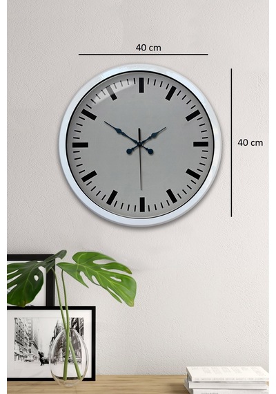 40 Cm Metal Beyaz Modern Duvar Saati 52730070
