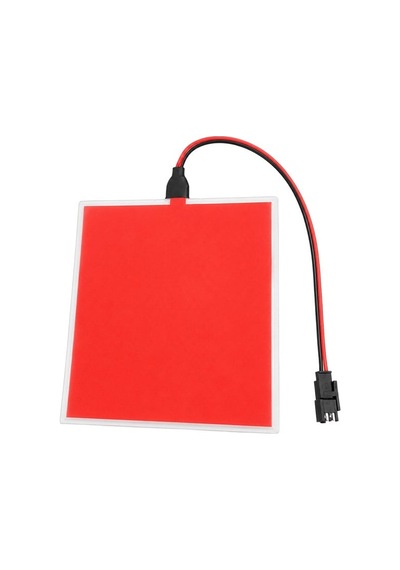 Pm-37728 100x100mm Elektrominesans El 3v Led Panel Kırmızı Aydınlatmalı Esnek Yapı Renkli
