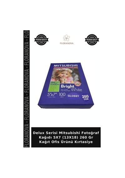 Delux Serisi Mitsubishi Fotoğraf Kağıdı 5x7 13x18 260 Gr Kağıt Ofis Ürünü Kırtasiye
