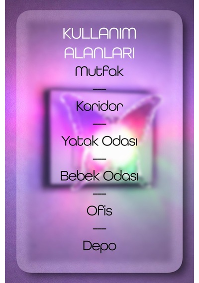 Rgb Gece Lambası Kelebek Tip Koridor Hol Işığı Uyuma Işığı Renkli Işık Beyaz Gc15 Beyaz