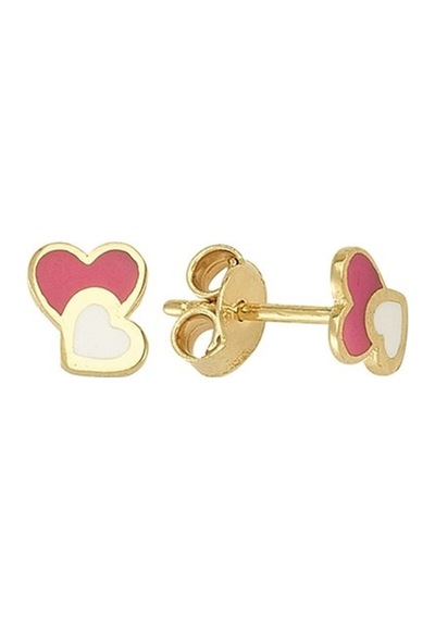 Goldkupe 14 Ayar Altın Kalp Küpe 0,93 Gr-878